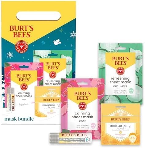 Burt's Bees Gifts Ideas, Tips and Toes Kit, 6 Travel Size Products - Pomegranate Moisturizing Lip Balm, 2 Hand Creams, Foot Cream, Cuticle Cream, and Hand Salve