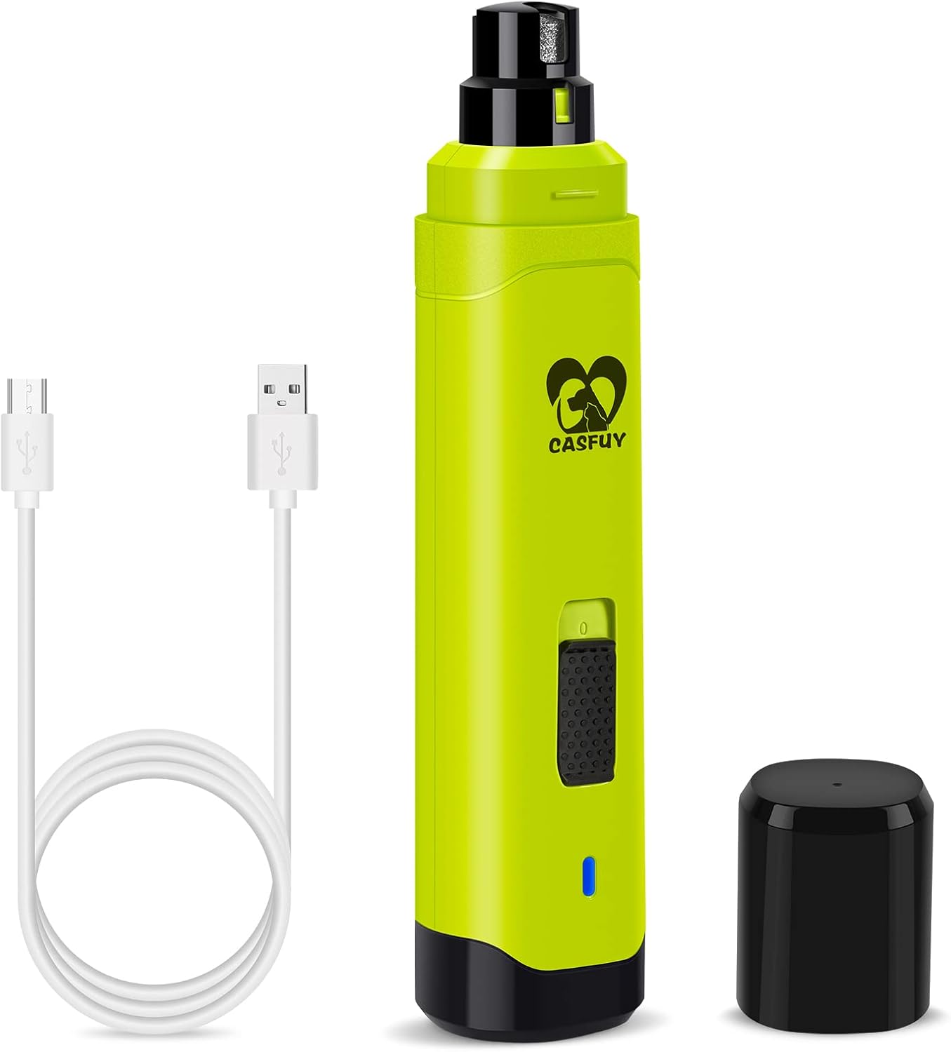 Casfuy Dog Nail Grinder Upgraded - Professional 2-Speed Electric Rechargeable Pet Nail Trimmer Painless Paws Grooming & Smoothing for Small Medium Large Dogs & Cats(Dark Blue)