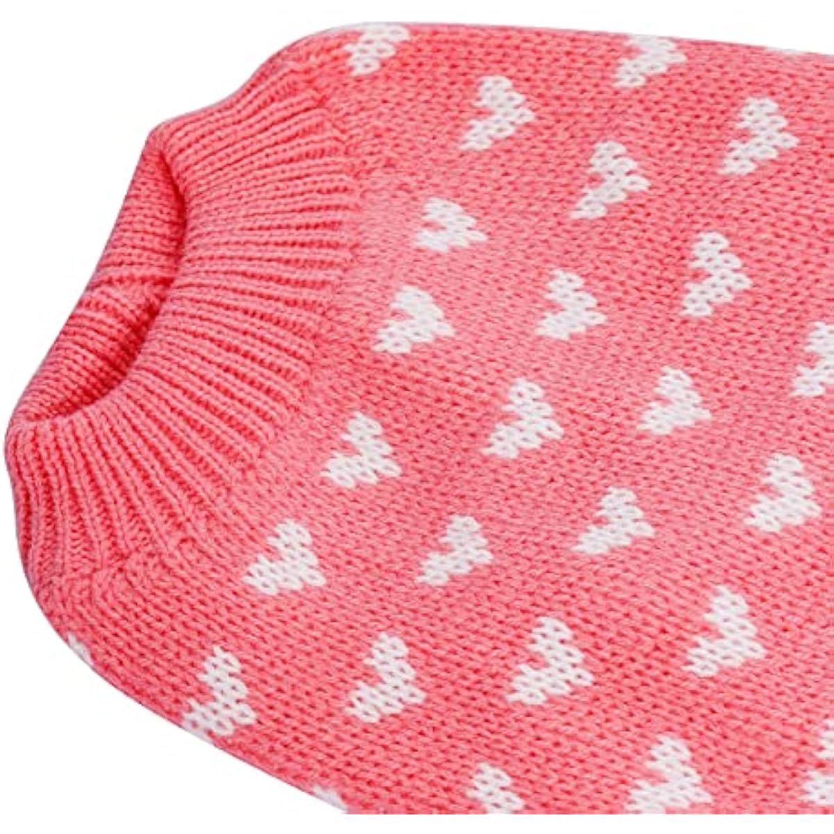 Dxhycc Dog Knitted Sweater Heart Puppy Sweater Warm Soft Pet Holiday Clothes for Small Cats and Dogs (Pink, S)