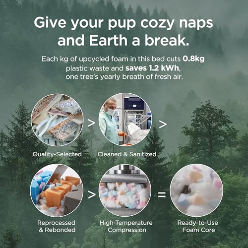 Bedsure SupportMax XL Orthopedic Dog Beds Large Sized Dog - Extra Thick Supportive Dogs Couch with Waterproof Washable Cover, Extra Large Comfort Pet Sofa with Soft Sherpa & Nonskid Bottom, Grey, 42"