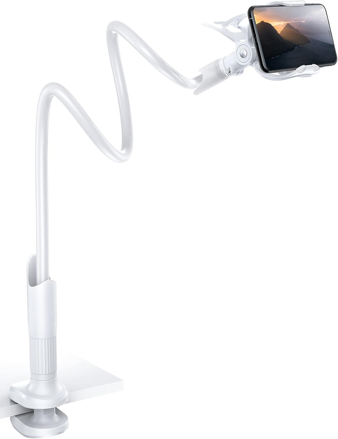 Lamicall Gooseneck Phone Holder for Bed - Cell Phone Mount Clamp Clip, Flexible Long Arm, Overhead Mount for Desk Headboard Bedside, for iPhone Air 17 Pro Max, 16 Pro Max, 15, 14 & 4-7" Phone