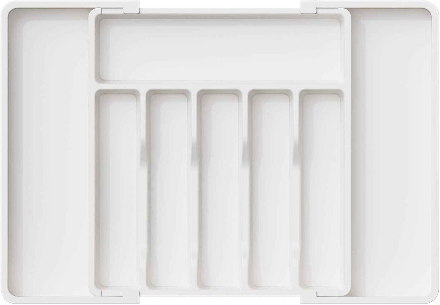 Lifewit Large Silverware Drawer Organizer, Expandable Utensil Tray for Kitchen, BPA Free Flatware and Cutlery Holder, Adjustable Plastic Storage for Spoons Forks Knives, Large, Black