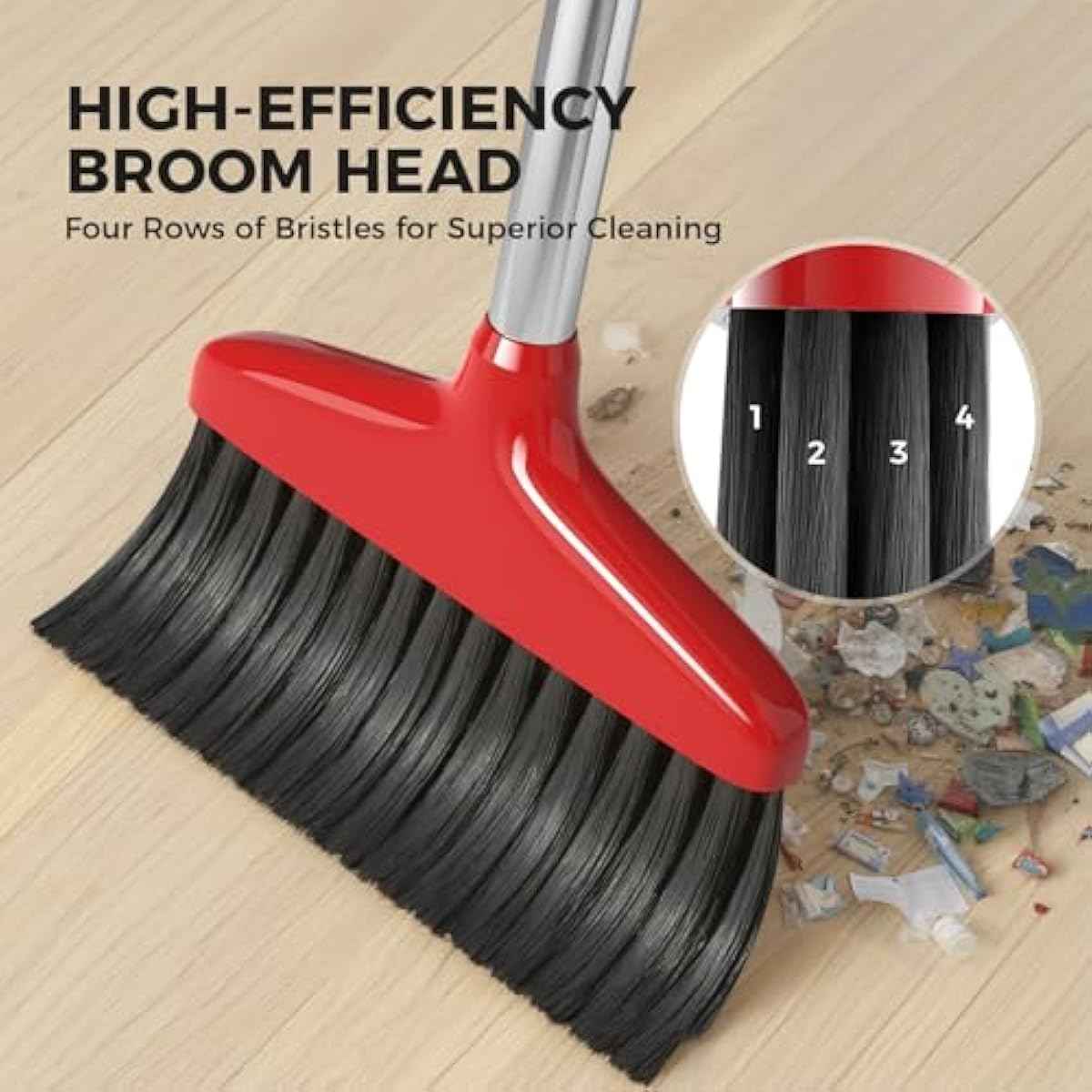 Handy Broom for Indoor/Outdoor Cleaning - Durable Kitchen, Garage, and Patio Sweeper
