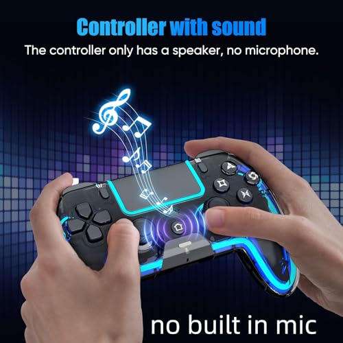 BETMI Wireless Controller for PS5, Pro/Slim/MAC/Steam Deck/PC, Hall Effect Joystick, Dual Vibration/Marco/Turbo, 3.5mm Jack, 6-Axis, Mute Key, LED Gamepad with Speaker (4 Lighting Effects, 9 Light Colors)