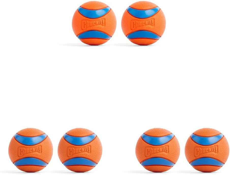Chuckit! Ultra Ball Dog Toy - Medium Bouncy Fetch Balls For Dogs 20-60 lbs - Made from Durable Rubber - Floating Water Pet Toys - Size Medium - 2.5-inch Diameter - Pack of 2
