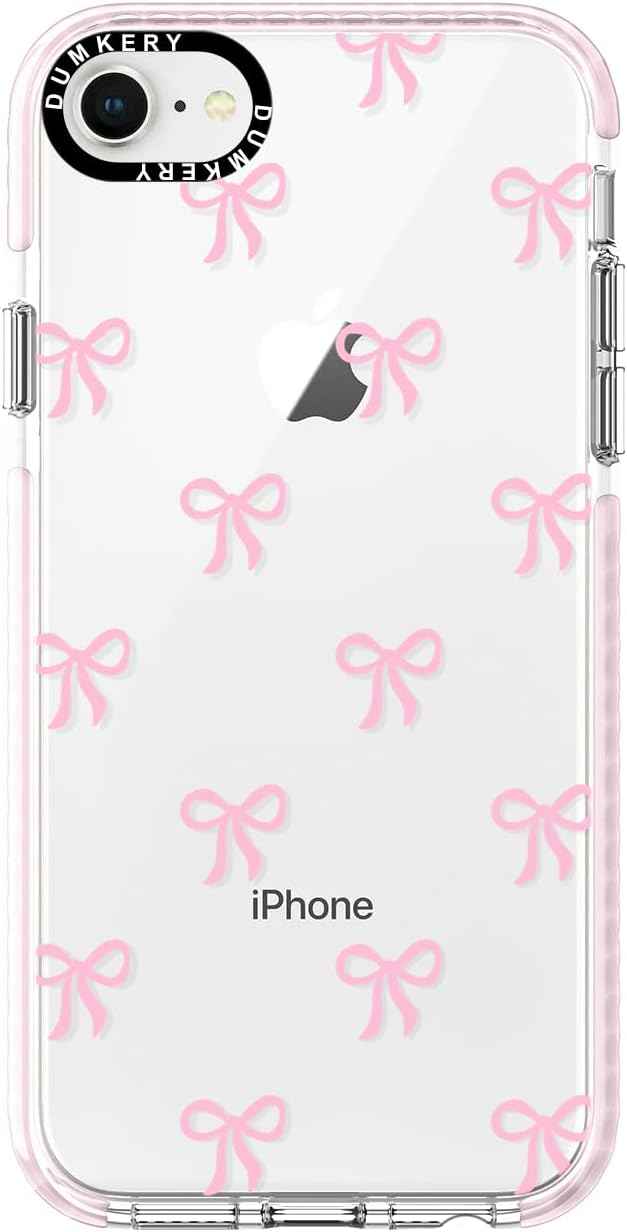 Girly Phone Case Compatible with iPhone 17 Pro Max, Cute Bow Aesthetic Pattern Print Cases, Soft TPU Anti Yellowing, Anti Shock Cover for Girls Women Pink