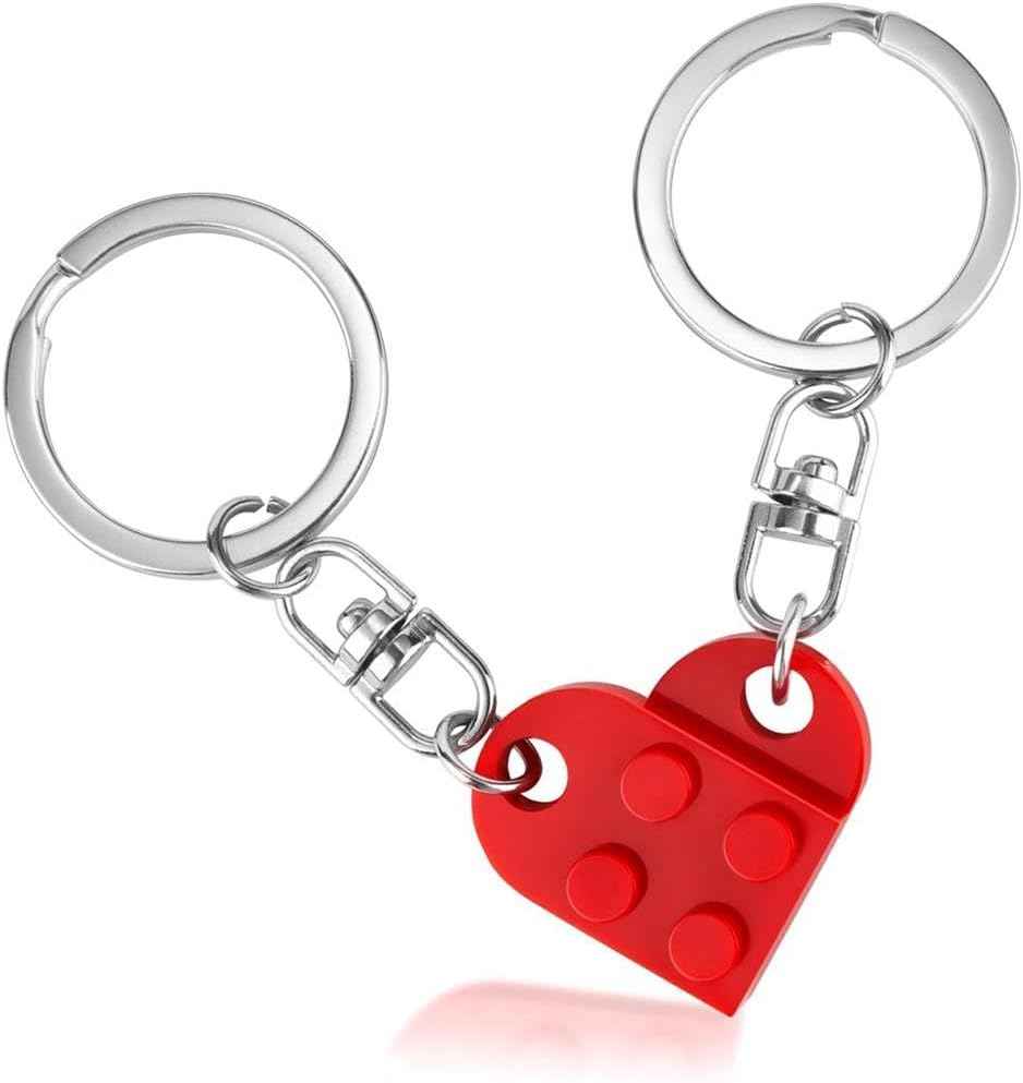 Couples Matching Stuff Gifts - Red Heart Keychain, Matching Couple Heart Keychains Decorations Christmas Valentines Day Gifts for Boyfriend Girlfriend