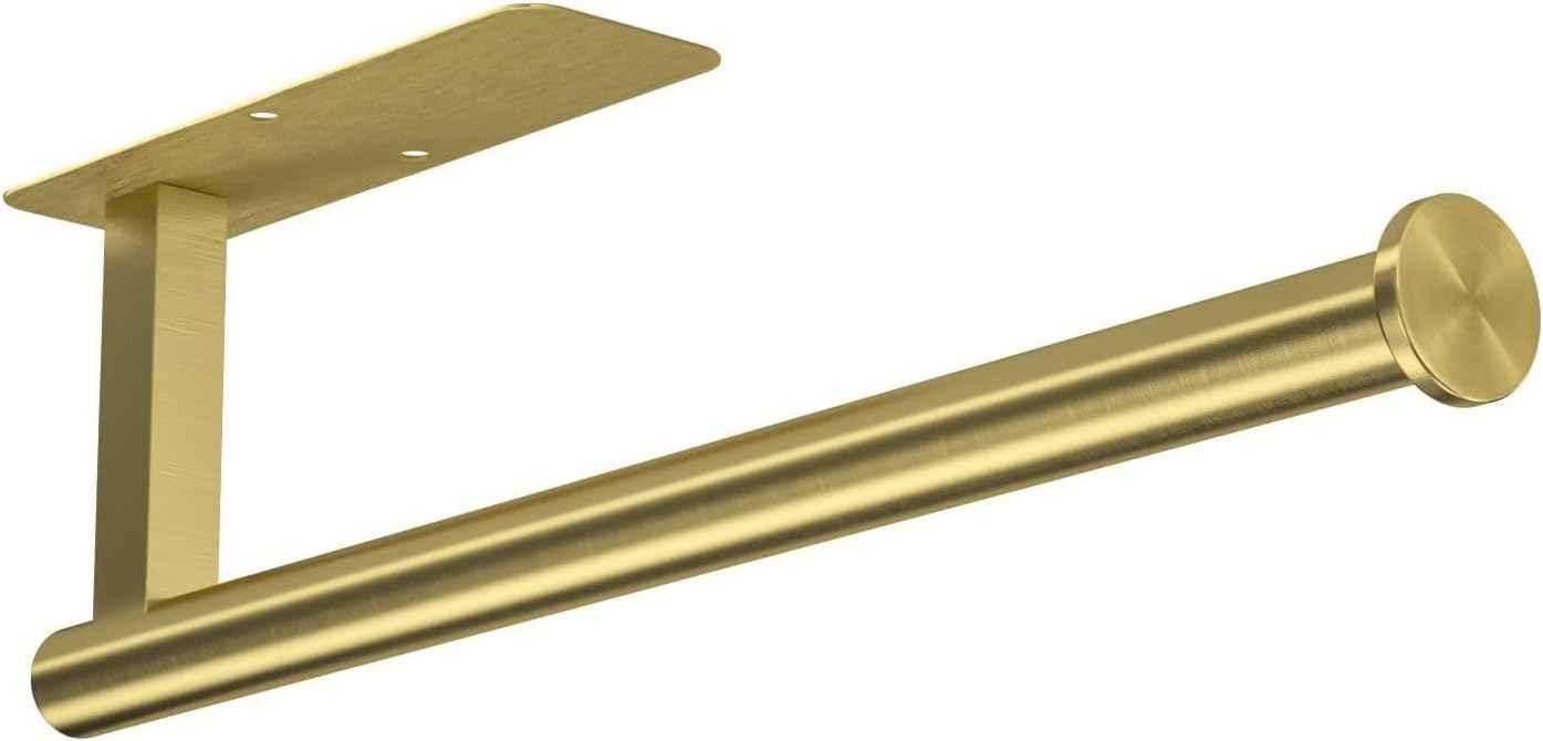 ASTOFLI Paper Towel Holder Under Cabinet No Drilling, Self Adhesive Paper Towel Holder Wall Mount for Kitchen Rack, Under Counter Napin Holder No Drill, RV, 304 Stainless Steel 12 Inch Matte Black