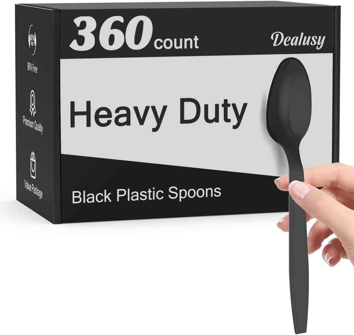 360 Count Clear Plastic Spoons Disposable, BPA-Free, Heat Resistant, Solid and Durable Disposable Spoons Heavy Duty Bulk, Premium Spoons plastic disposable for Party Supply