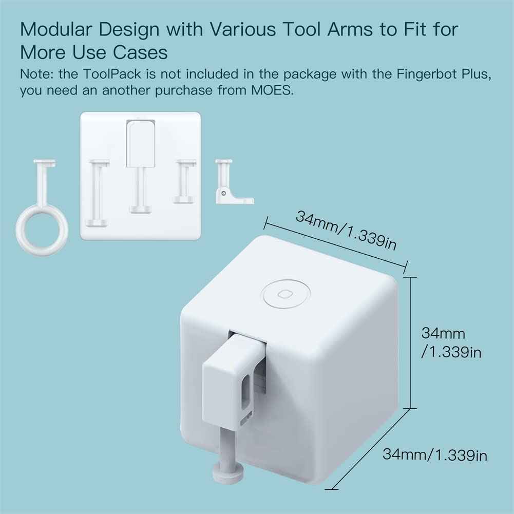 MoesGo 2nd Generation Smart Bluetooth Fingerbot Plus, Wireless Smart Light Switch Button Pusher Bot, Remote Control Smart Life Tuya App, Add Fingerbot Hub Make it Compatible Alexa and Google Home