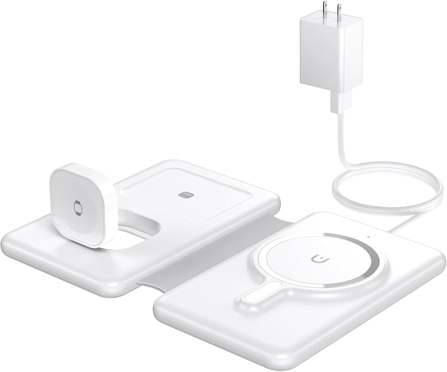 Magnetic Wireless Charger for iPhone: 3 in 1 Travel Charging Station for Apple Devices for iPhone 17 Air 16 15 14 13 12 Pro Max Plus - Foldable Charging Pad for Apple Watch Series & Airpods 4 3 2 Pro