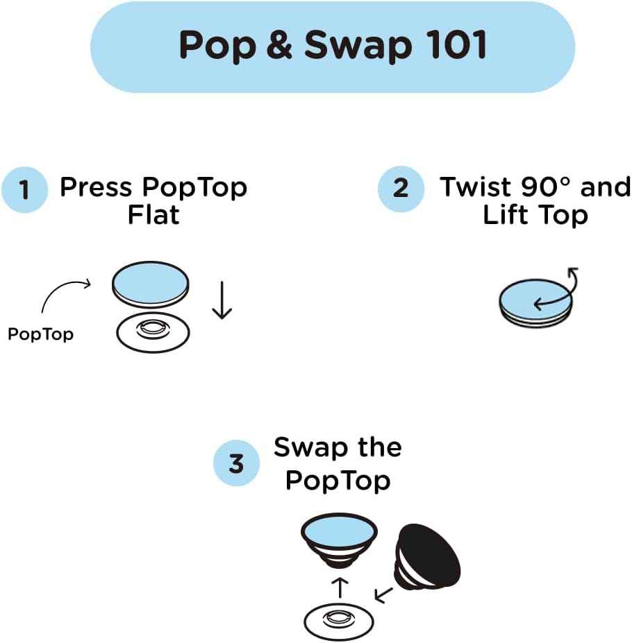 PopSockets Phone Grip with Expanding Kickstand, Adhesive Grip, Cute PopSockets - Blanc Fresh