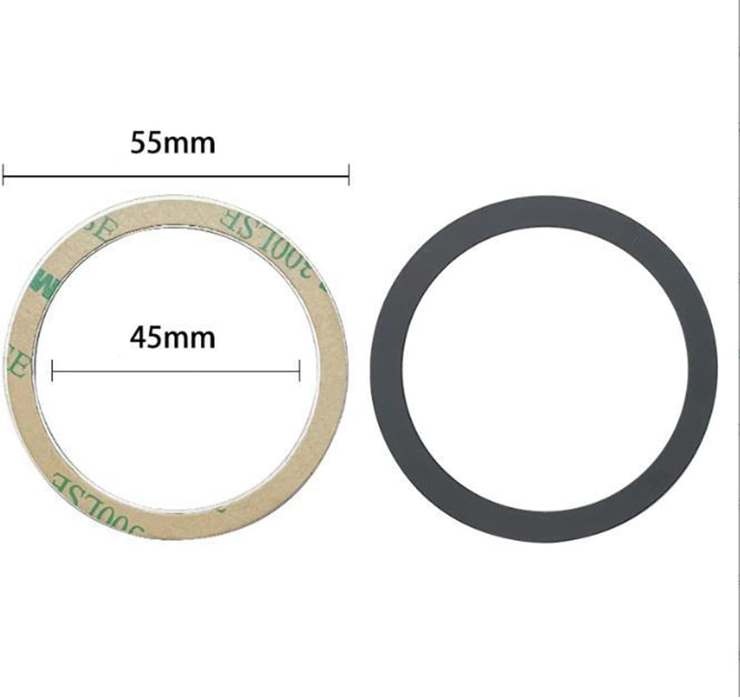 TENOC Universal Metal Ring Sticker for Magnetic Charger Compatible with iPhone/Samsung/Android All Cellphones, Magnetic Mount/Phone Holder Conversion Accessories, 3Pcs, Black