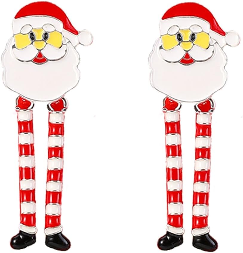 Christmas Earrings For Women, Xmas Accessories, Red White Green Drop Dangle Earrings for Holiday, Christmas Jewelry Gift.