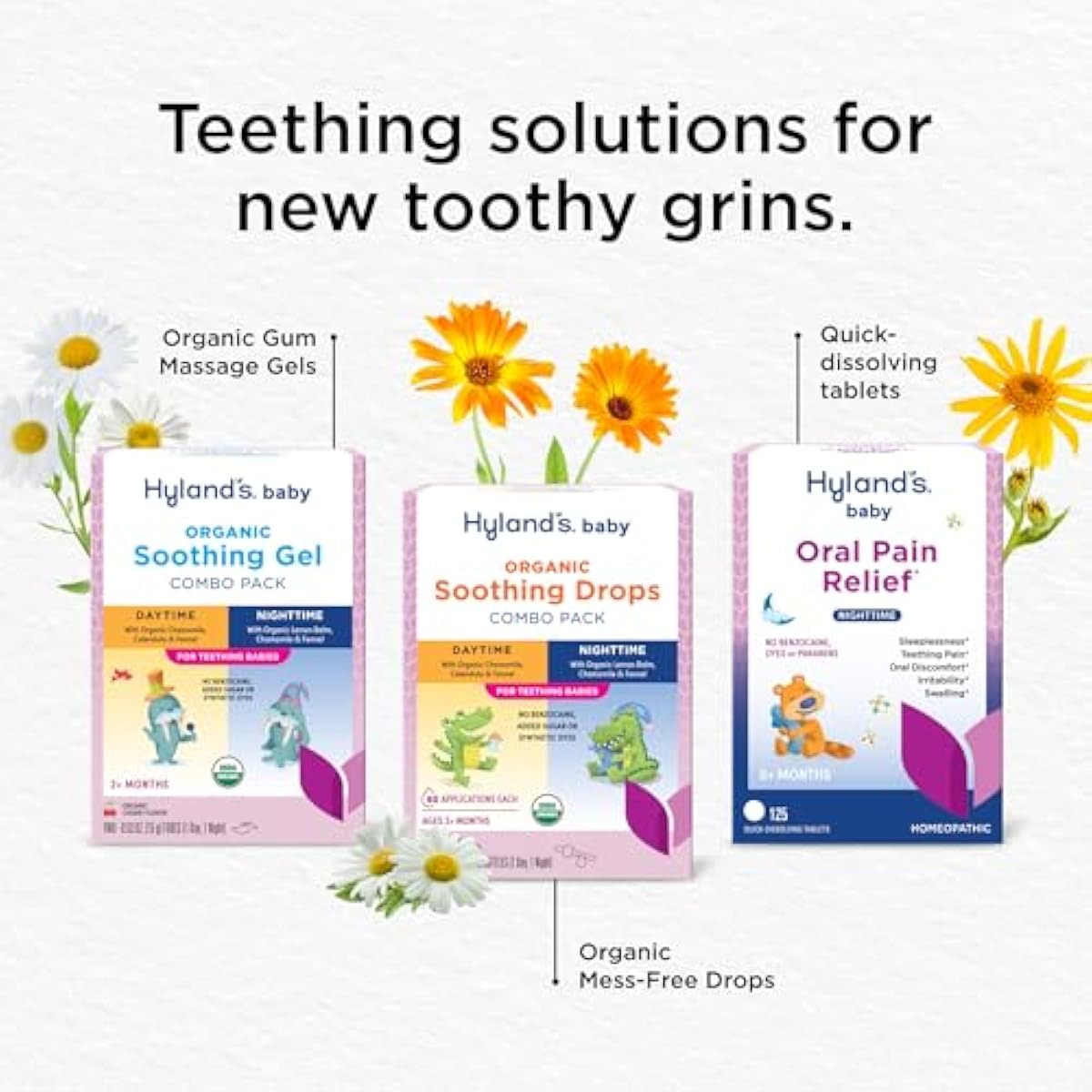 Hyland's Baby Organic Day and Night Soothing Gel Combo Pack, Cooling Gel for Oral Discomfort, Easy-to-Apply, Ages 2 Months and Up, 1.06 Ounce (2 Tubes of 0.53 oz.)