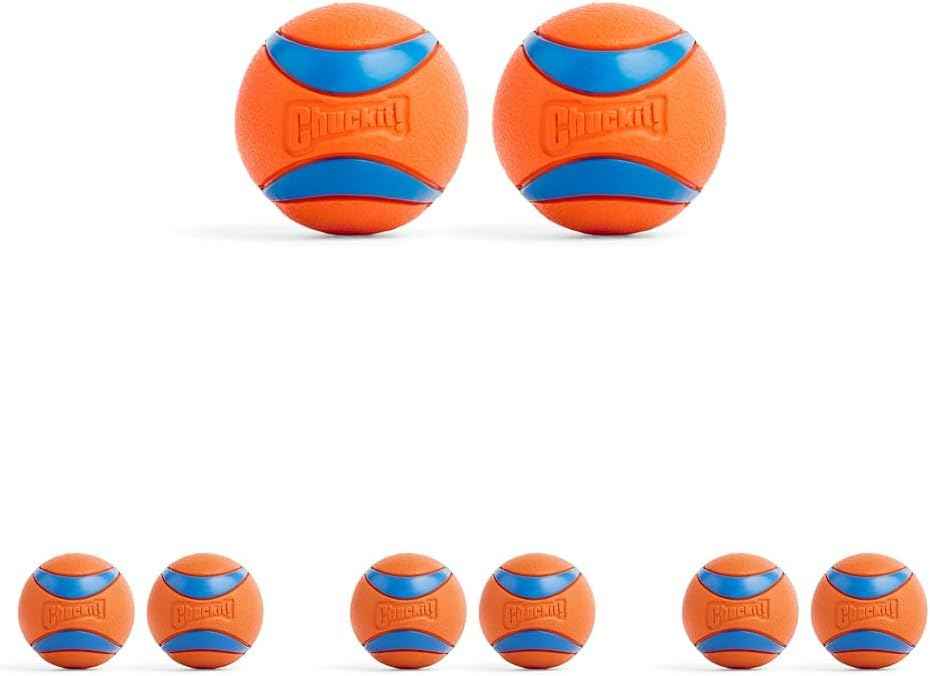 Chuckit! Ultra Ball Dog Toy - Medium Bouncy Fetch Balls For Dogs 20-60 lbs - Made from Durable Rubber - Floating Water Pet Toys - Size Medium - 2.5-inch Diameter - Pack of 2