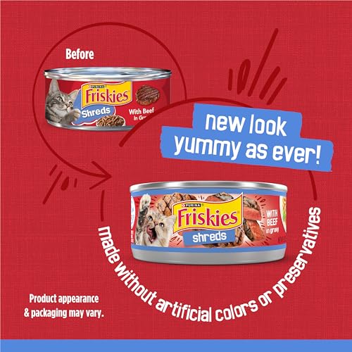 Purina Friskies Shreds With Beef in Gravy Wet Cat Food - (Pack of 24) 5.5 oz. Cans