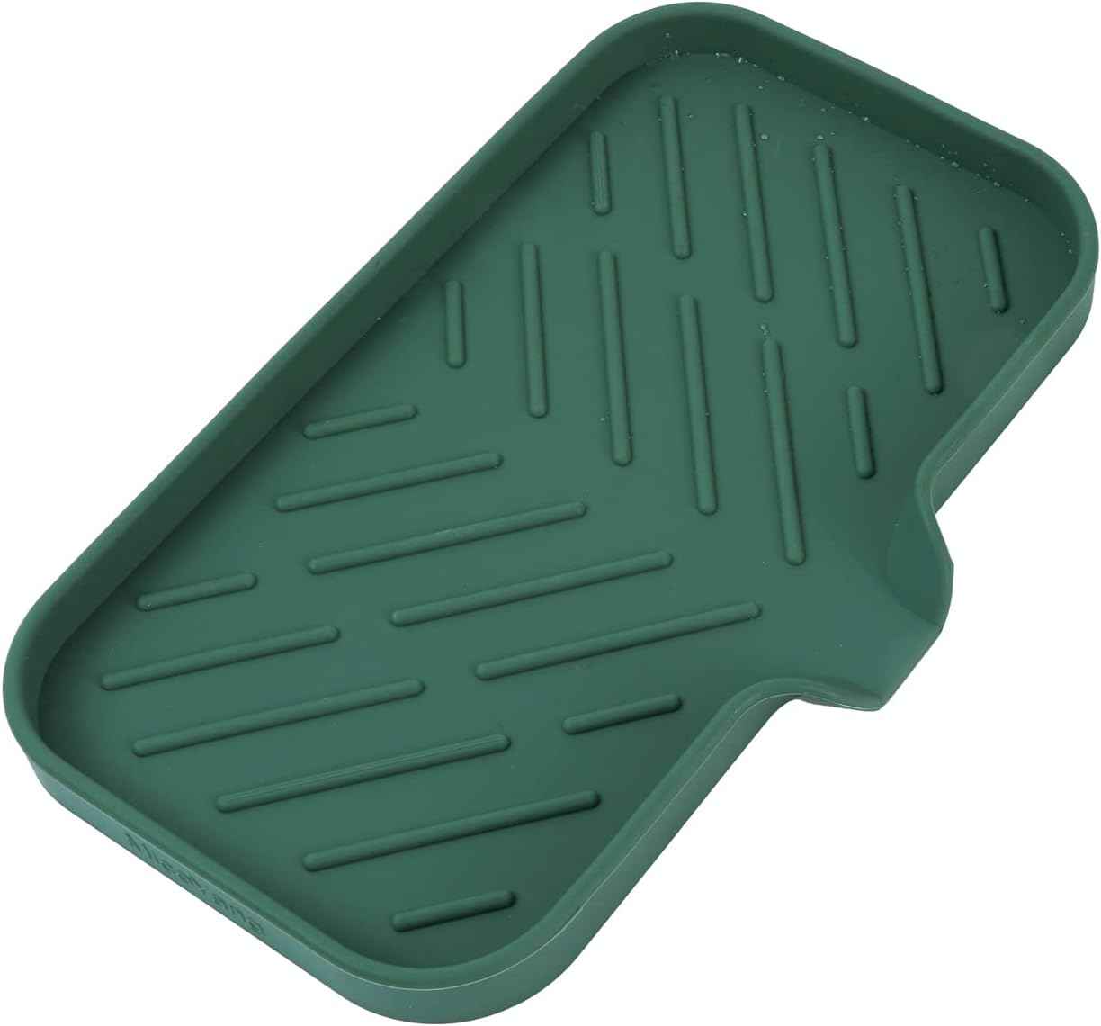 Silicone Bathroom Soap Dishes with Drain Spout-Bathroom and Kitchen Sink Organizer,Sponge Holder,Dish Soap Tray,Perfect for Dispenser,Scrubber,Bottle,Cup on Sink or Counter-Black 4.9"Γ3.2"