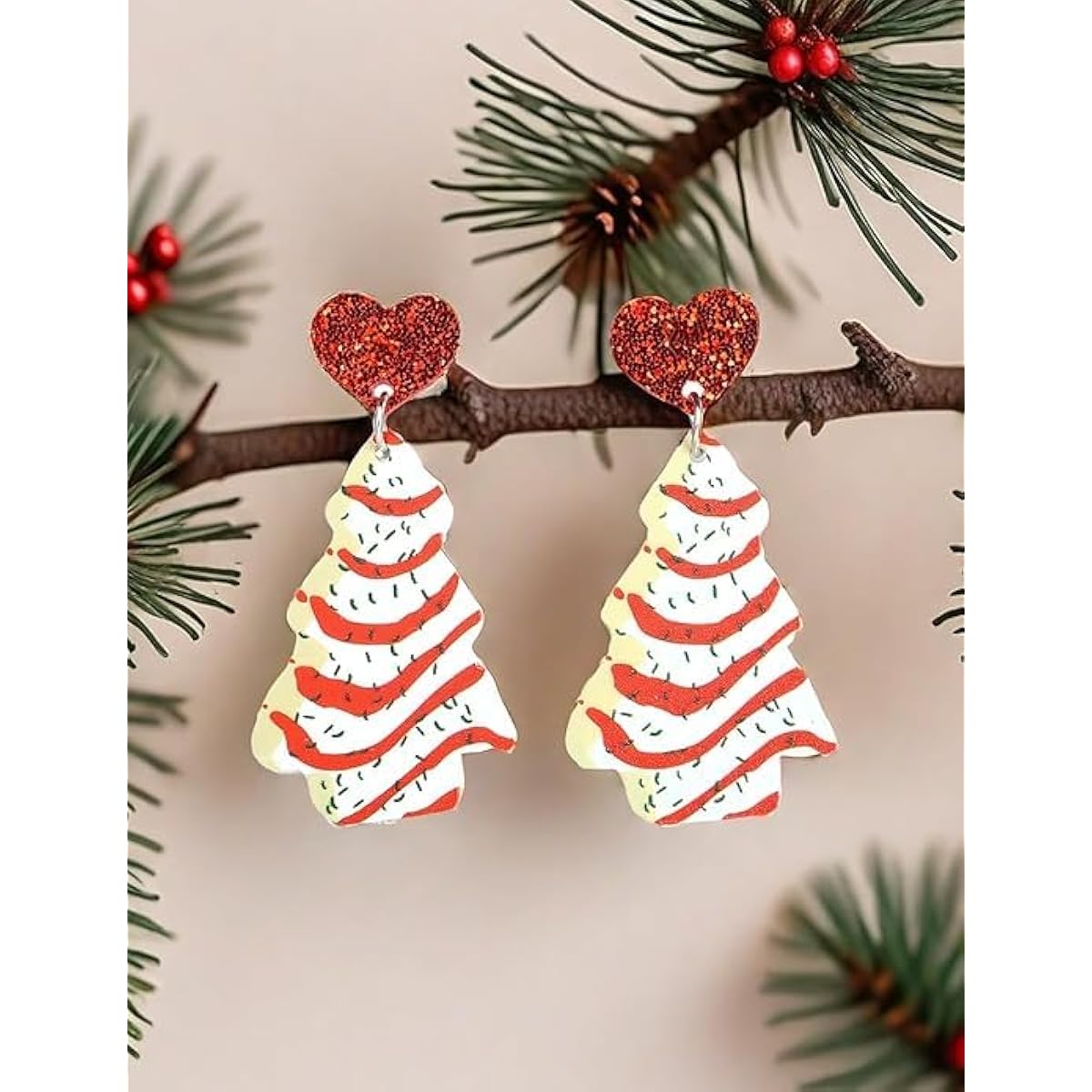 Christmas Earrings For Women, Xmas Accessories, Red White Green Drop Dangle Earrings for Holiday, Christmas Jewelry Gift.