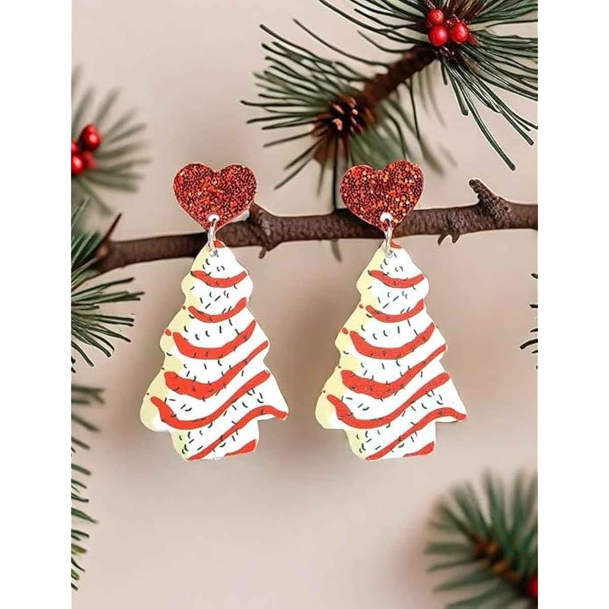 Christmas Earrings For Women, Xmas Accessories, Red White Green Drop Dangle Earrings for Holiday, Christmas Jewelry Gift.