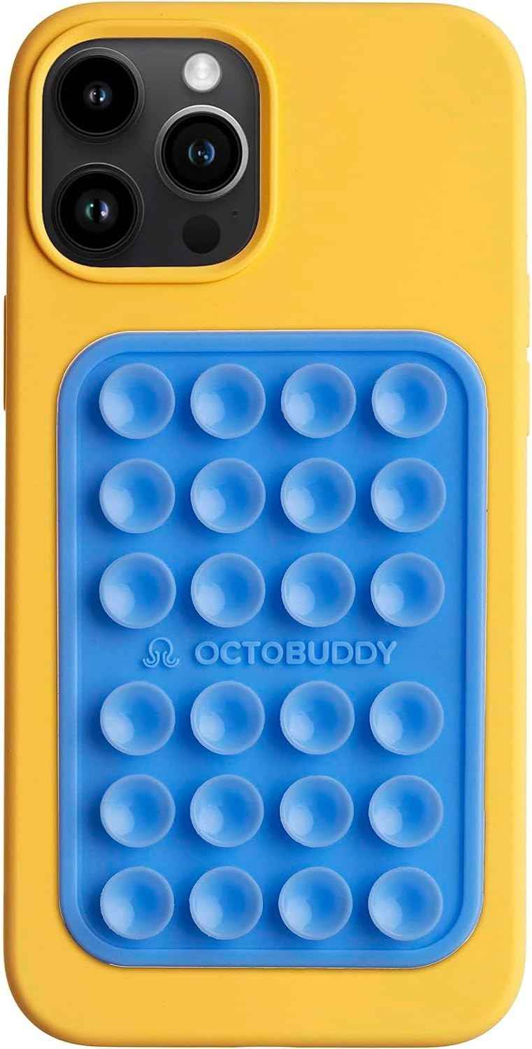 OCTOBUDDY Classic - Silicone Suction Phone Case Adhesive Mount - Hands-Free, Strong Grip Holder for Selfies and Videos - iPhone and Android Compatible - 2.25β³ x 3.25β³, Chalk Pink