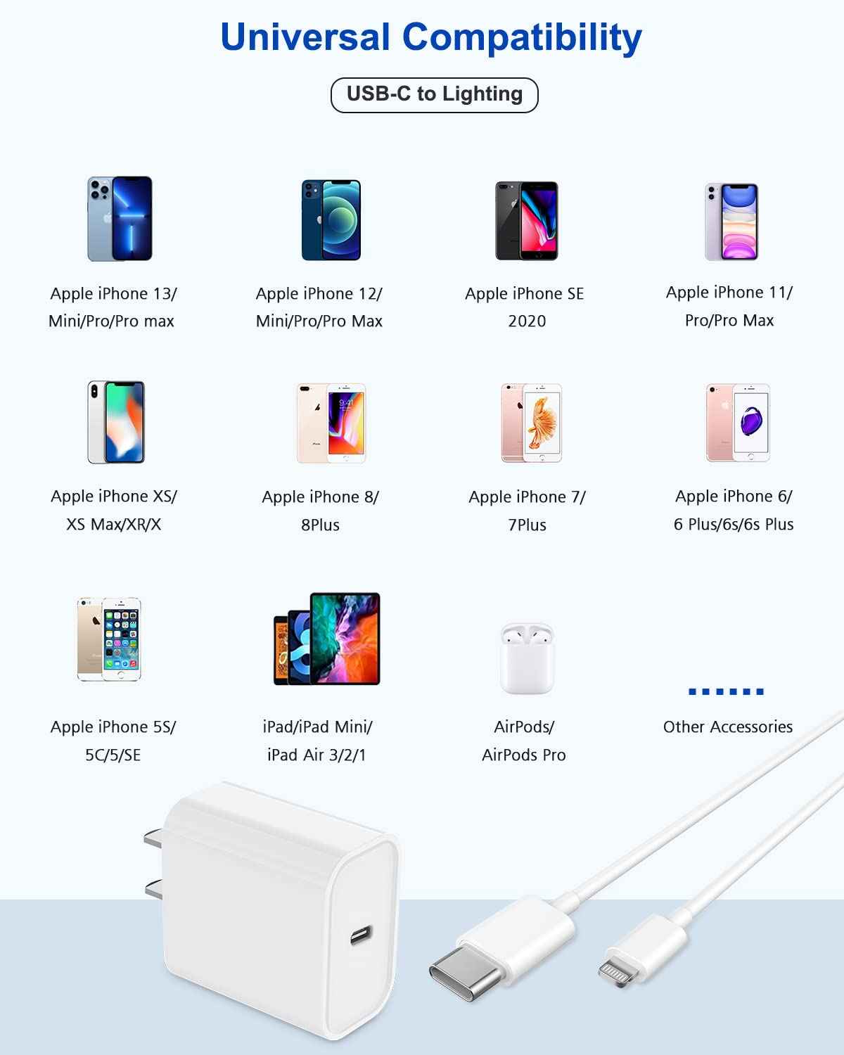 iPhone Fast Charger,Extra Long iPhone Charger Fast Charging 10Foot 2Pack i Phone Chargers 10FT USB C to Lightning Cable Cord Adapter for iPhone 14 Pro Max/14 Plus/13 Mini/13/12/11/X/XR/SE/iPad/AirPods