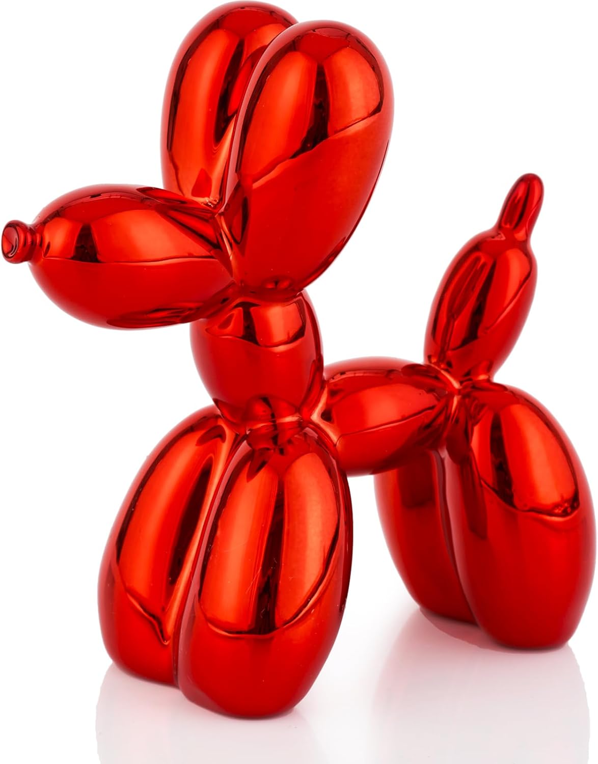 Red Balloon Dog Statue Decor, 4 inch Small Knick Knacks Balloon Dog Animal for Desk Shelf Décor