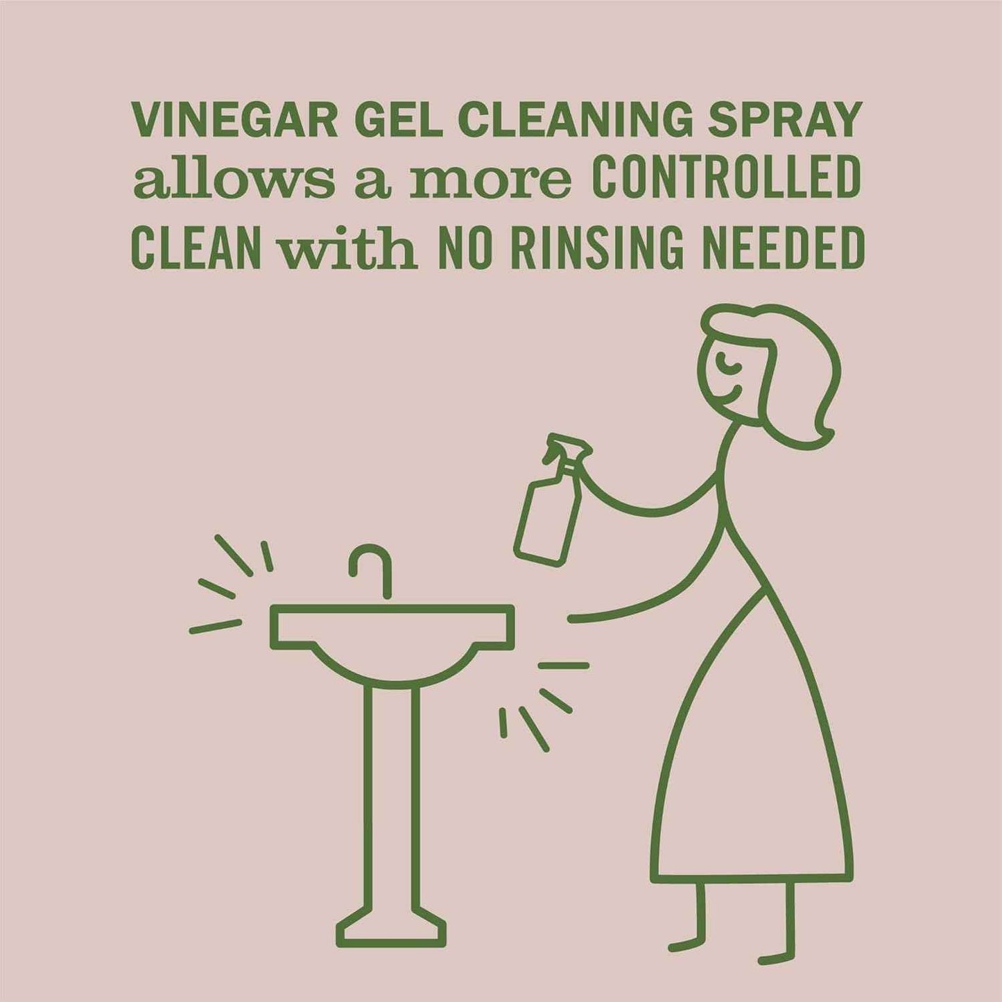 Mrs. Meyer's Apple Blossom Vinegar Gel Cleaning Spray, 16 Fl Oz, No-Rinse Formula, Bathroom Use