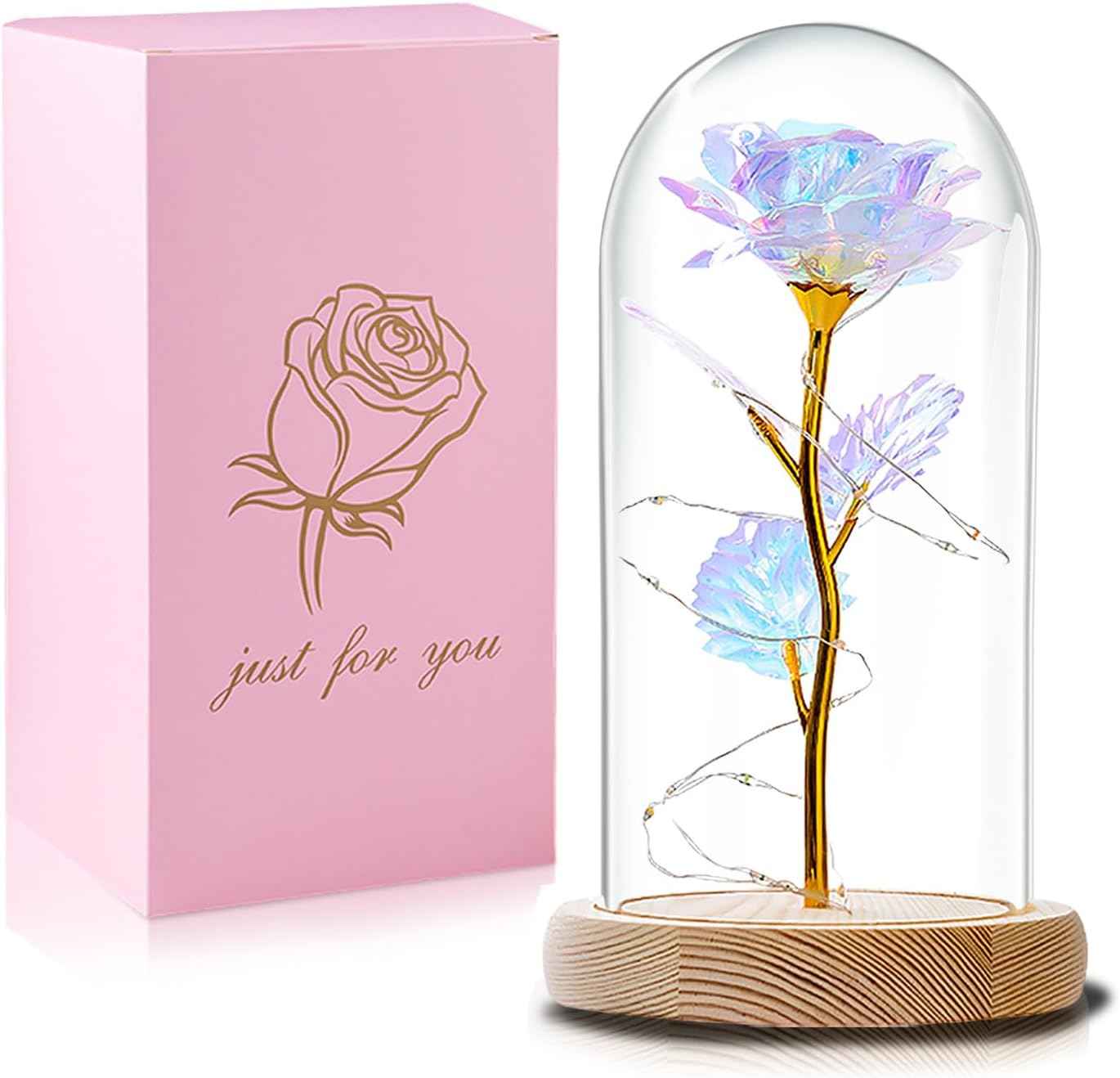 Valentines Day Rose Gifts for Her,Valentines Day Flowers Gifts for Mom Women Girlfriend,Birthday Gifts for Women,Valentines Gifts for Wife,Purple Butterfly Rose Gifts for Valentine's Day Anniversary