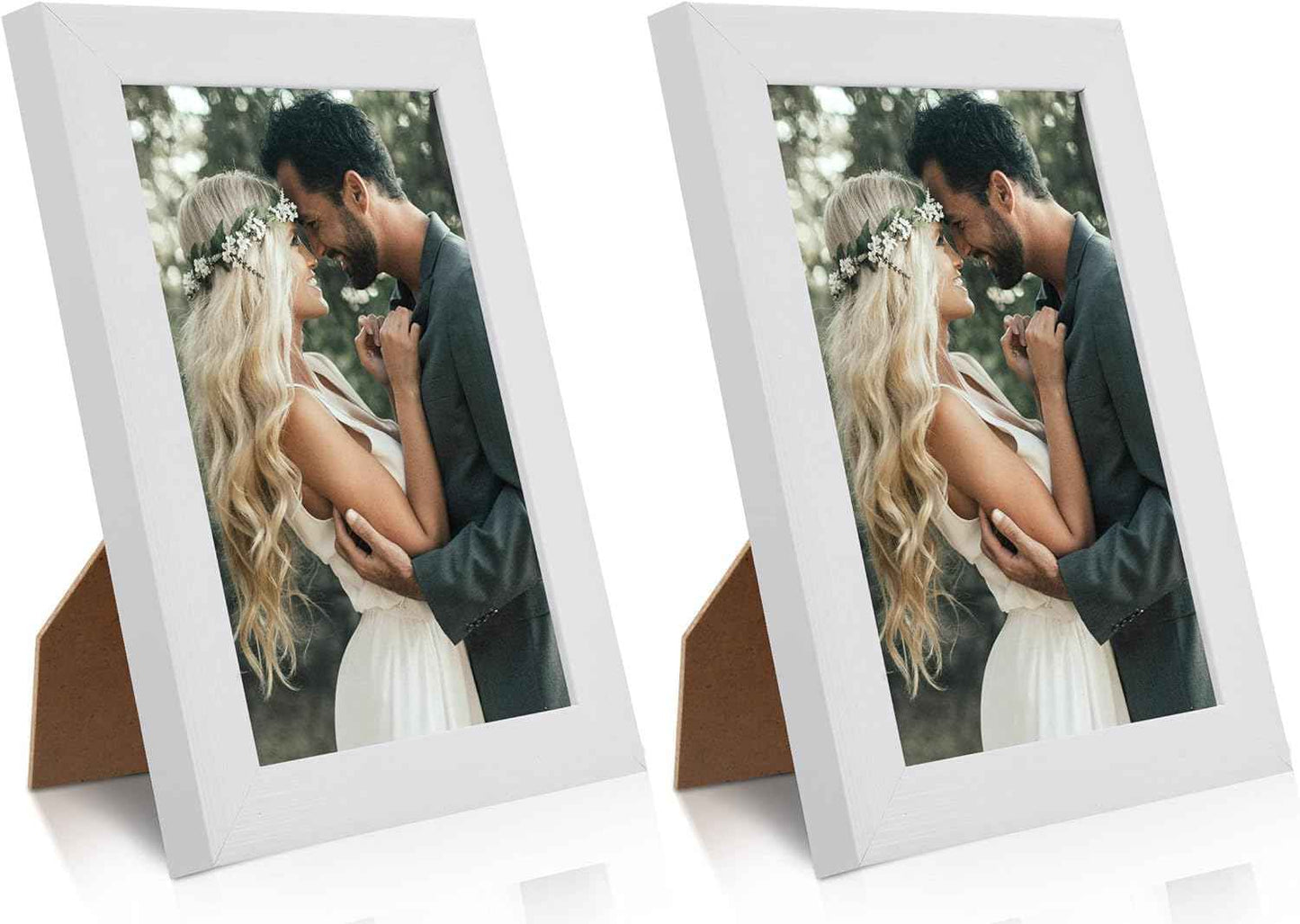 PECULA 2 Pack 5x7 Picture Frame, Black Picture Frame for Wall and Tabletop Display, Resistant Plastic Clear Plexiglass for Vertical or Horizontal Display