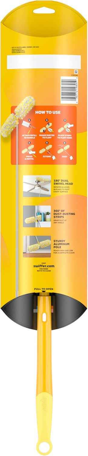 Swiffer Duster Kit with 6 ft Super Extendable Handle, Heavy Duty Starter Kit with 8 Refills
