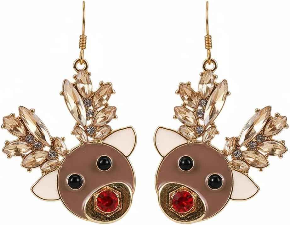 Christmas Earrings For Women, Xmas Accessories, Red White Green Drop Dangle Earrings for Holiday, Christmas Jewelry Gift.