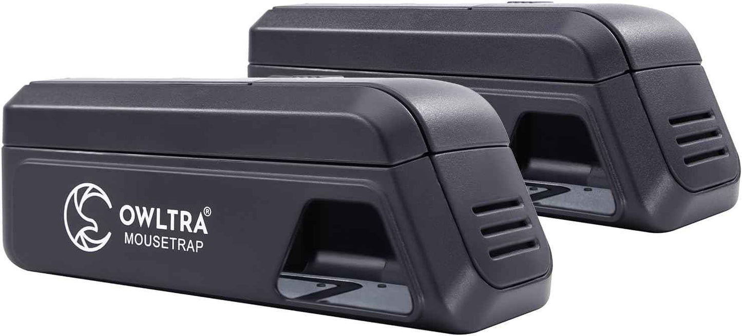 OW-2 Indoor Electric Mouse Trap 2 PCS, Instant Kill Rodent Zapper with Pet Safe Trigger, Black