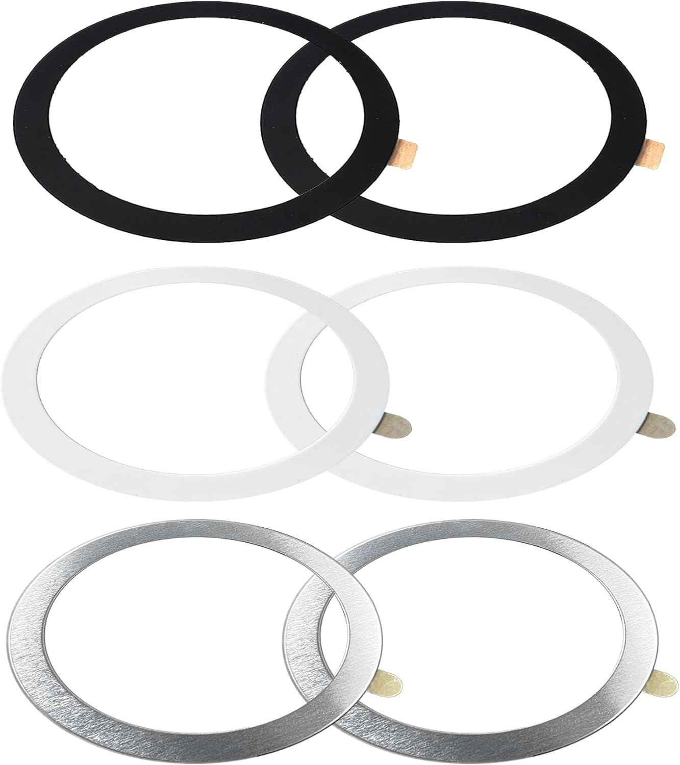 TENOC Universal Metal Ring Sticker for Magnetic Charger Compatible with iPhone/Samsung/Android All Cellphones, Magnetic Mount/Phone Holder Conversion Accessories, 3Pcs, Black