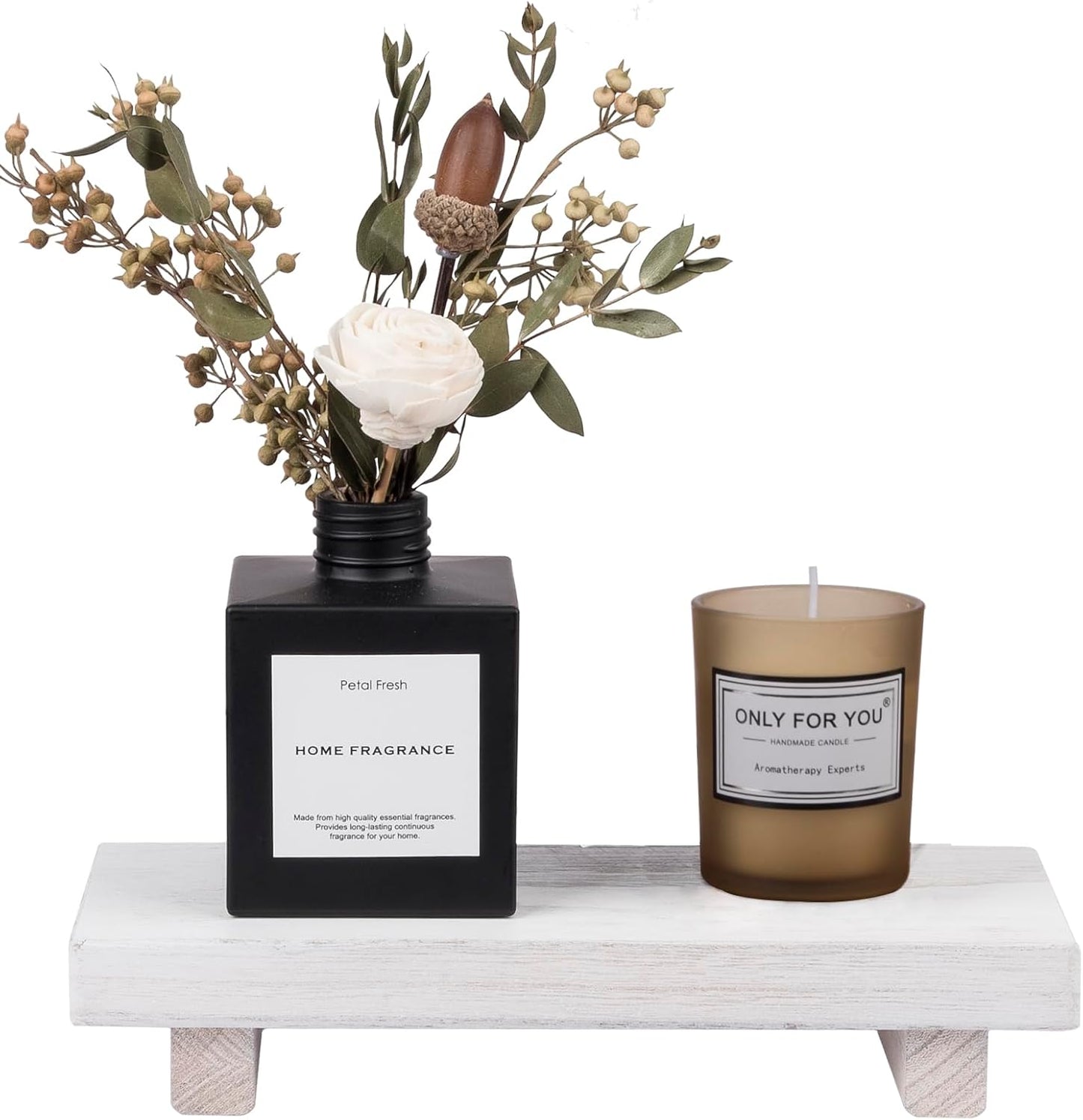 Small Wood Tray Pedestal Stand Farmhouse Bathroom Decor Decorative Wooden Riser Kitchen Soap Dish Holder for Vanity, Counter, Sink, Brown - Rayz Mart