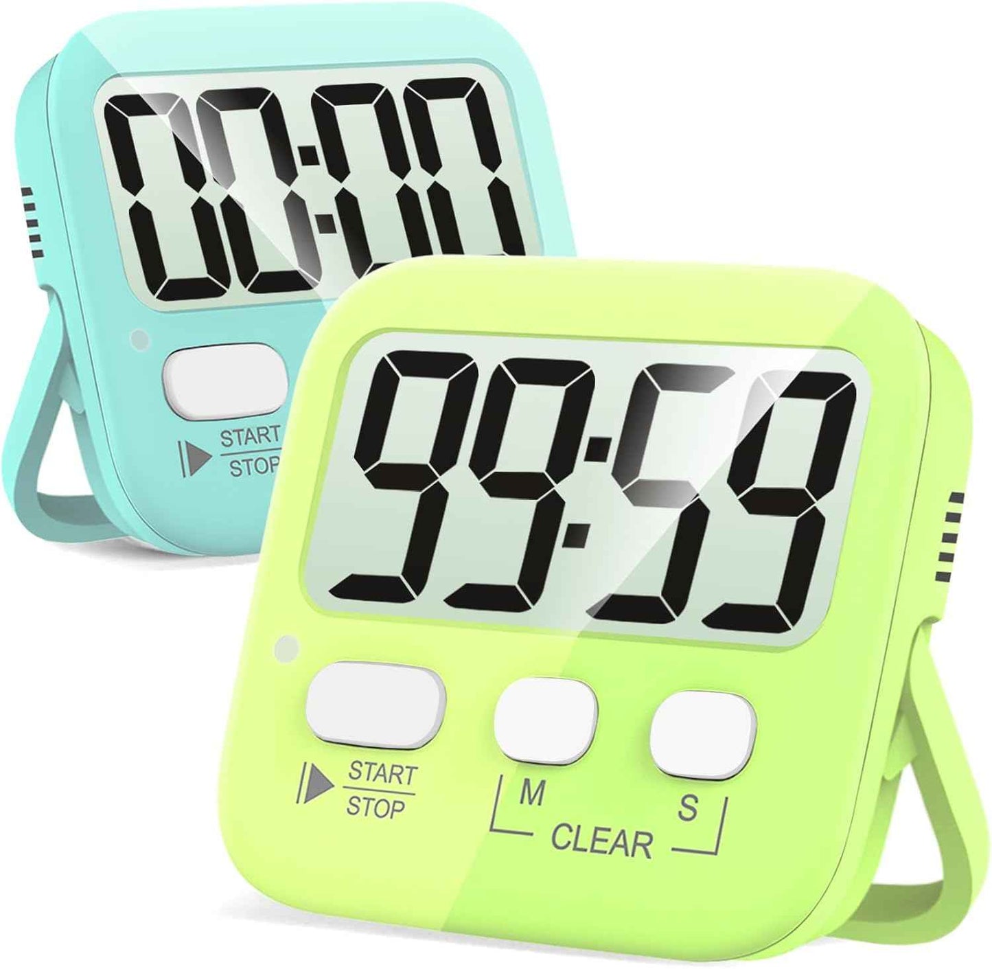 Antonki 2 Pack Digital Timer for Kids, Magnetic Countdown Kitchen Timers for Cooking, Egg, Classroom, Teacher, Exercise, Study, Oven - Battery Included