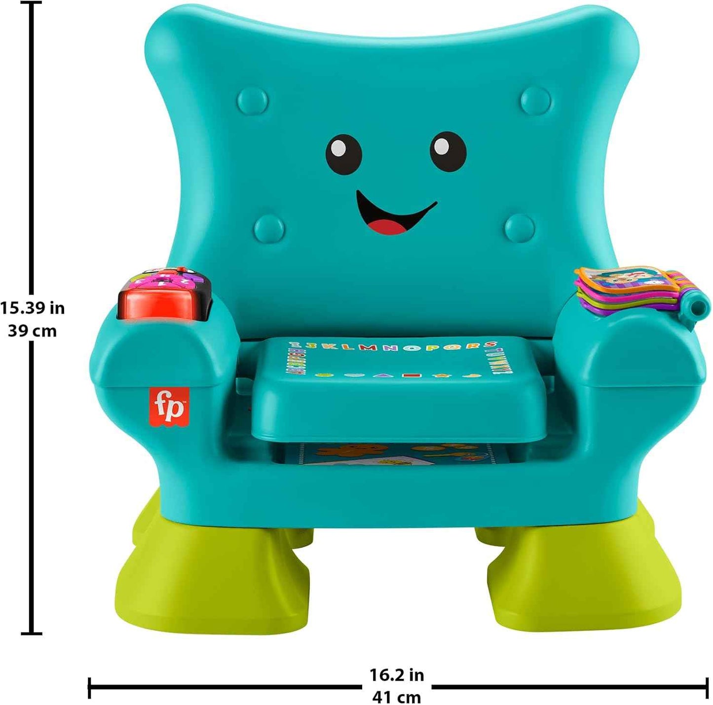 Fisher-Price Toddler Learning Toy Laugh & Learn Smart Stages Chair with Music Lights & Activities for Infants Ages 1+ Years, Teal