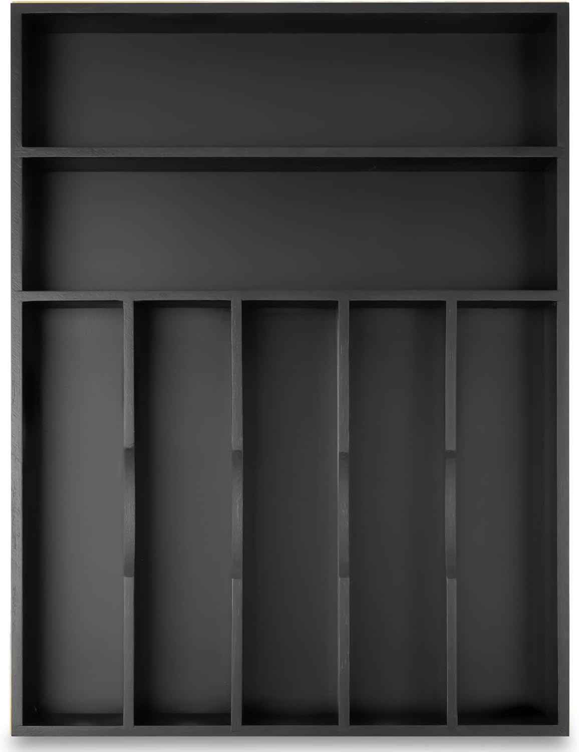 Silverware Organizer Kitchen Drawer Organizer Utensil Organizer Bamboo Silverware Holder Cutlery Organizer in Drawer Flatware Organizer Tray(5 slots, Natural