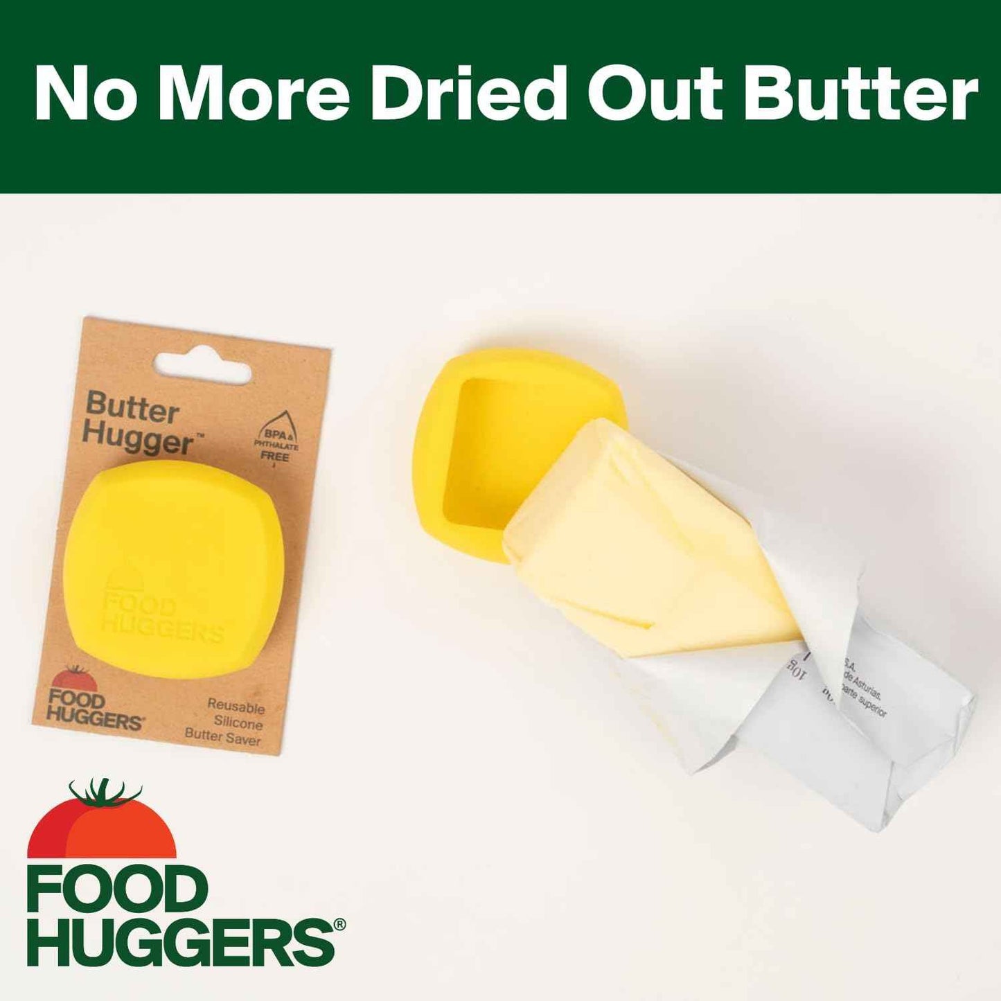 Food Huggers Butter Hugger - Patented Butter Cover - Keeps your butter snugly sealed and fresh