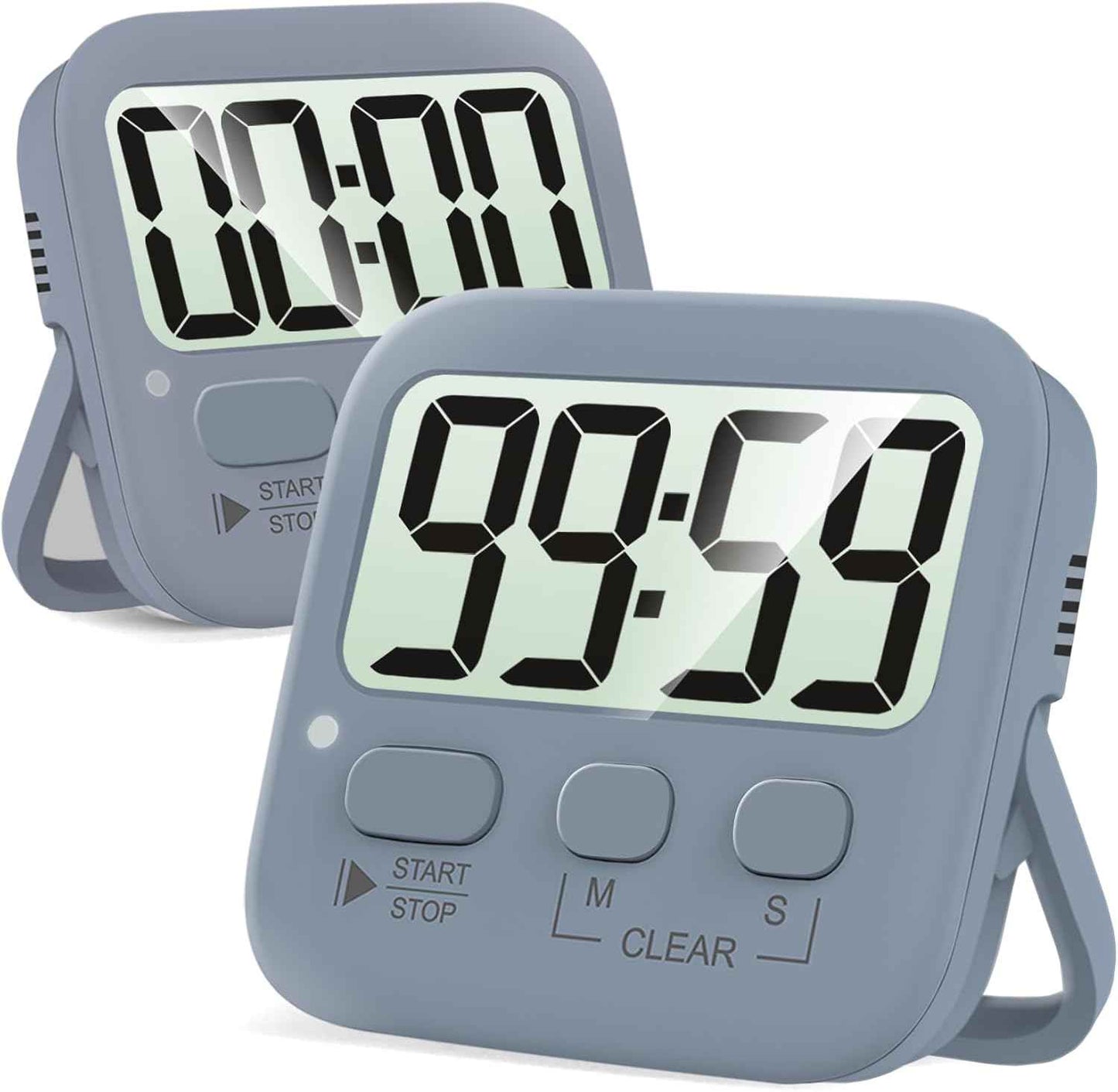 Antonki 2 Pack Digital Timer for Kids, Magnetic Countdown Kitchen Timers for Cooking, Egg, Classroom, Teacher, Exercise, Study, Oven - Battery Included