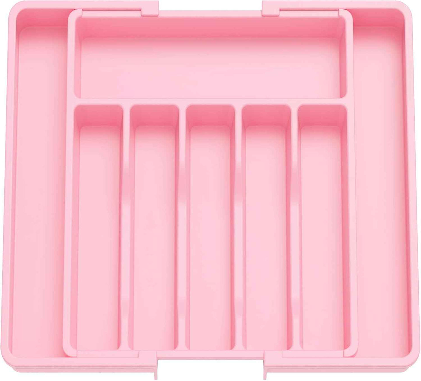 Lifewit Large Silverware Drawer Organizer, Expandable Utensil Tray for Kitchen, BPA Free Flatware and Cutlery Holder, Adjustable Plastic Storage for Spoons Forks Knives, Large, Black