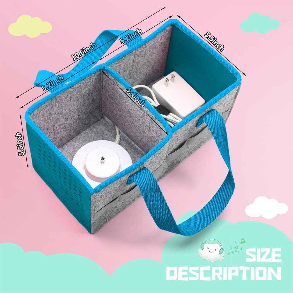 Carrying Case for Toniebox Starter Set and Tonies Figurines, Travel Felt Cloth Musical Toy Folding Bag for Toniebox 2 & Accessories (Blue)