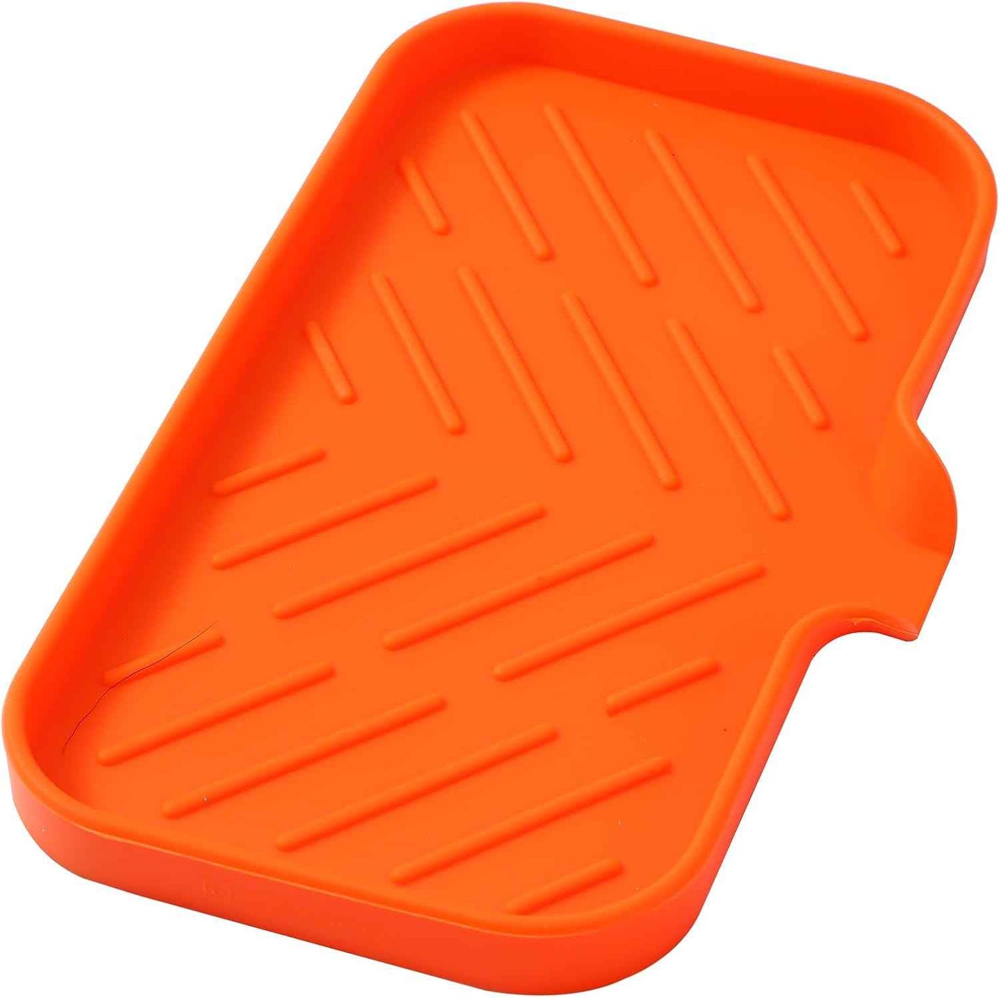 Silicone Bathroom Soap Dishes with Drain Spout-Bathroom and Kitchen Sink Organizer,Sponge Holder,Dish Soap Tray,Perfect for Dispenser,Scrubber,Bottle,Cup on Sink or Counter-Black 4.9"Γ3.2"