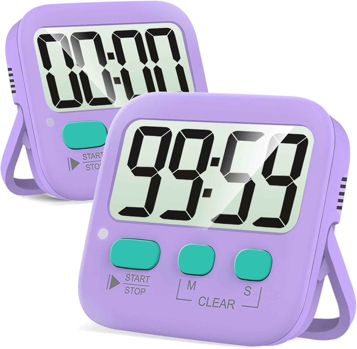 Antonki 2 Pack Digital Timer for Kids, Magnetic Countdown Kitchen Timers for Cooking, Egg, Classroom, Teacher, Exercise, Study, Oven - Battery Included
