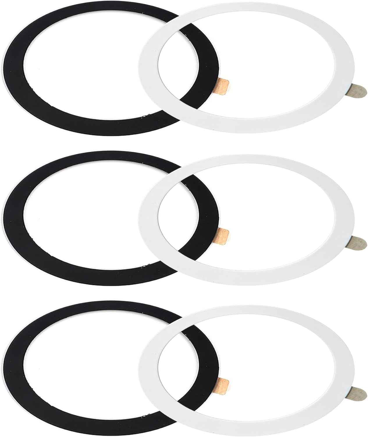 TENOC Universal Metal Ring Sticker for Magnetic Charger Compatible with iPhone/Samsung/Android All Cellphones, Magnetic Mount/Phone Holder Conversion Accessories, 3Pcs, Black