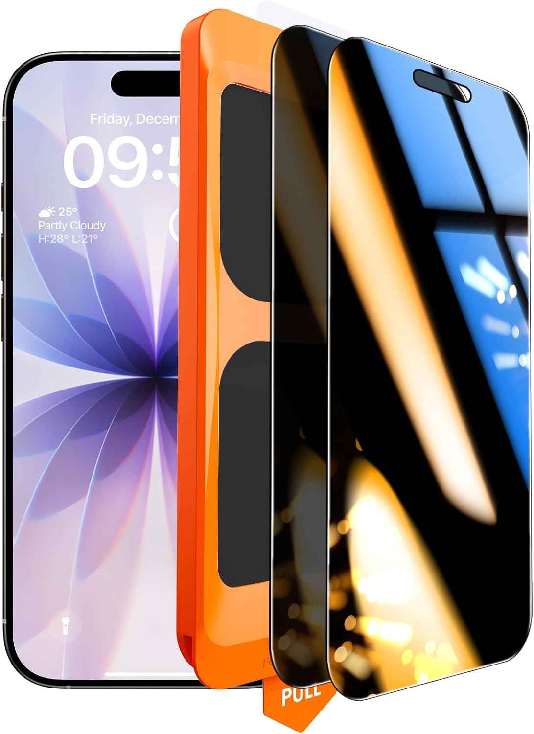 TOCOL for iPhone 17 Screen Protector 6.3 inch 9H Hardness Military Grade Shatterproof HD Tempered Glass for Full Coverage Protection 2 Pack