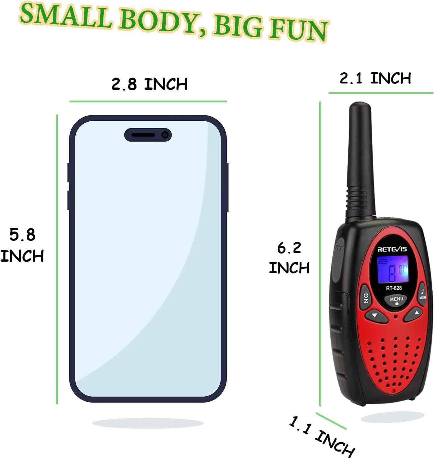 Retevis RT628 Walkie Talkies for Kids,Toys Gifts for 6-12 Years Old Boys Girls,Long Range 2 Way Radio 22CH VOX,Birthday Gift,Family Walkie Talkie for Camping Hiking Indoor Outdoor