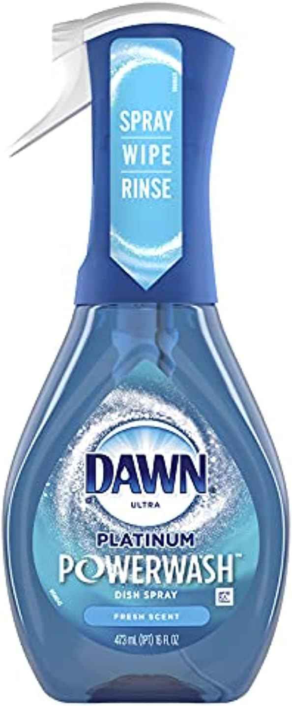 Dawn Platinum Powerwash Dish Spray, Dish Soap Liquid, Fresh Scent Bundle, 1 Spray (16oz) + 3 Refills (16oz each)(Pack of 4)