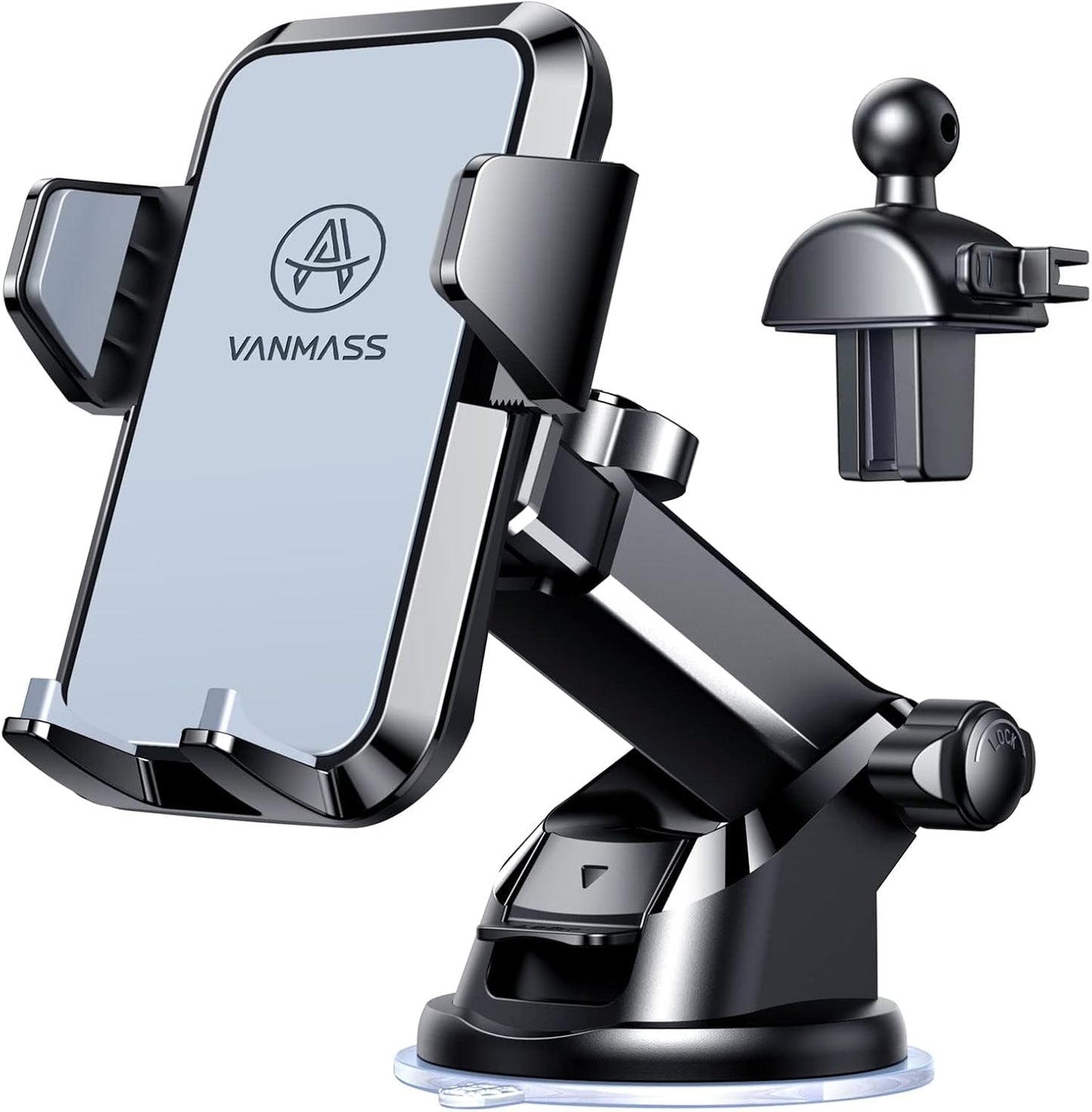 VANMASS 【85+LBS Strongest Suction & Military-Grade 2025 Ultimate Car Phone Mount【Patent & Safety Certs】 Cell Phone Holder Truck Stand for Dashboard Windshield Vent for iPhone 16 15 Pro Max 14 Samsung