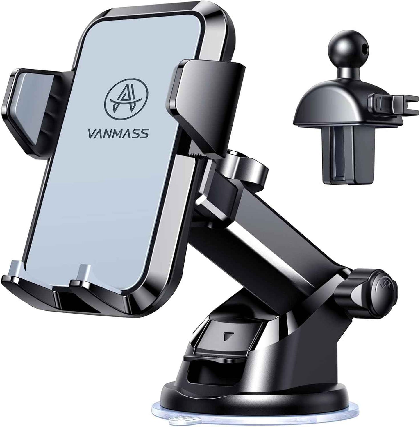 VANMASS 【85+LBS Strongest Suction & Military-Grade 2025 Ultimate Car Phone Mount【Patent & Safety Certs】 Cell Phone Holder Truck Stand for Dashboard Windshield Vent for iPhone 16 15 Pro Max 14 Samsung